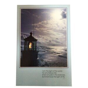 Vintage Argus Lighthouse Poster Print 1985 80s DIY Craft Inspirational Quote
